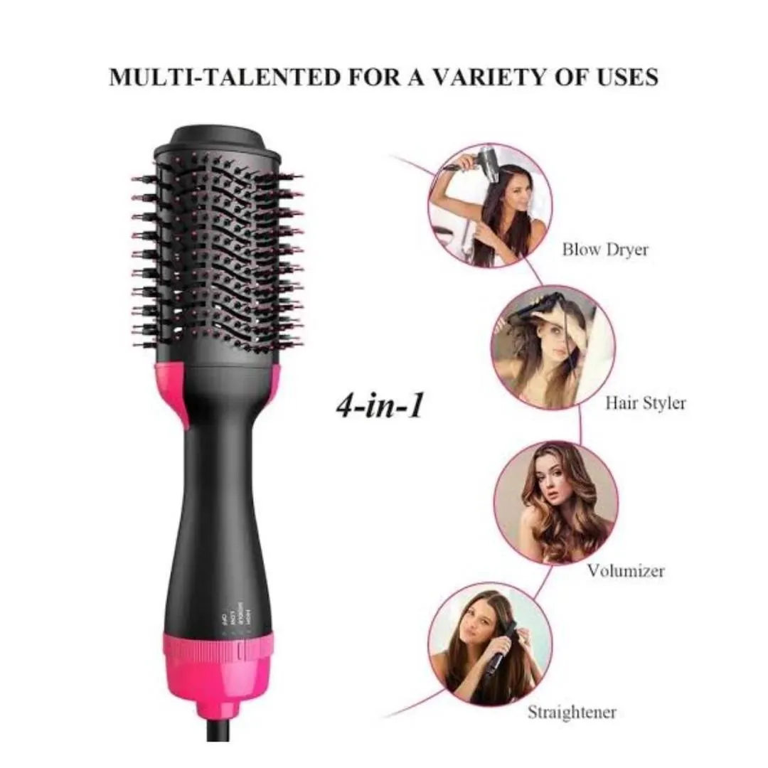 One Step Hair Dryer & Styler Black Pink ABS