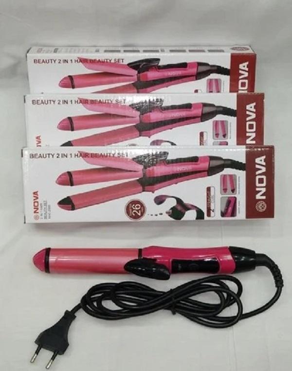 Pink 2-in-1 Hair Dryer with Curler