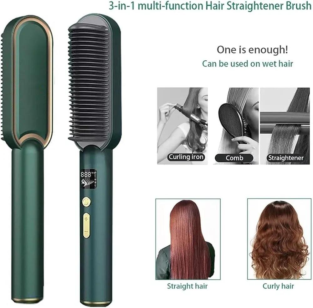 Green Hair Comb for Straight & Curly Hair Styling