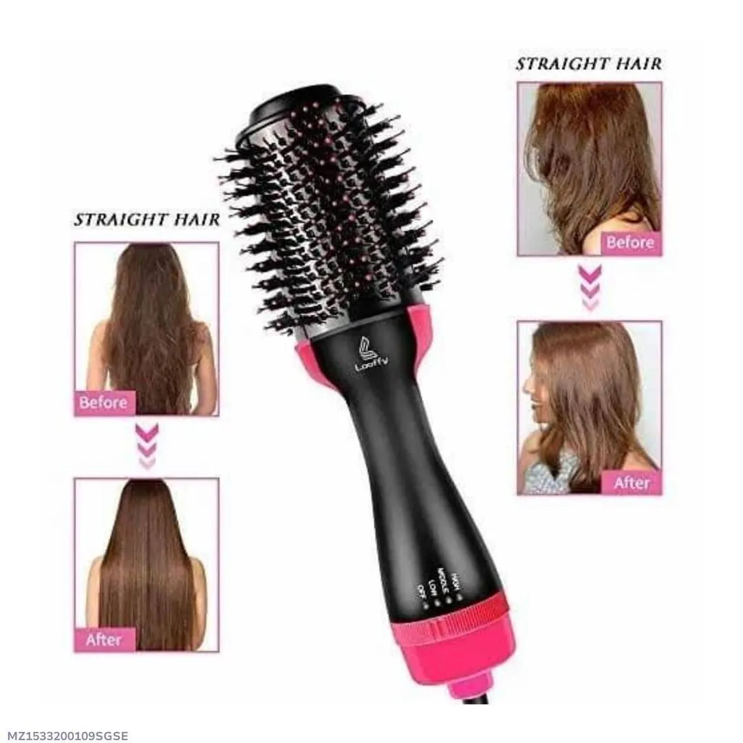 Fast Drying Hair Dryer Brush Black Pink ABS