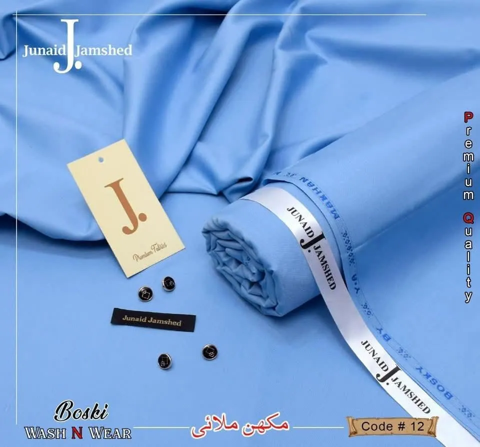 Boski Plain Suit Blue Unstitched for Men All Season
