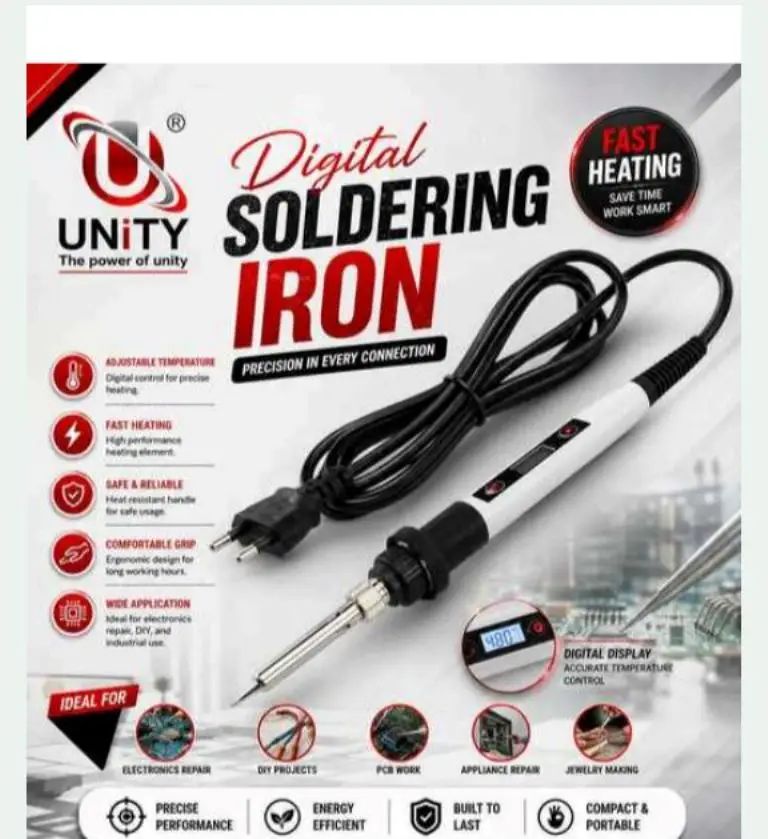 Unity LCD Digital Adjustable Temperature 60W Soldering Iron Electric Welding Tools Solder Wire Tweezers Hand